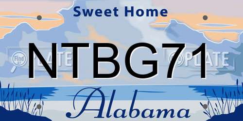 NTBG71 Alabama License Plate