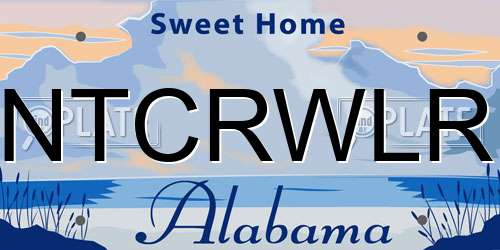 NTCRWLR Alabama License Plate