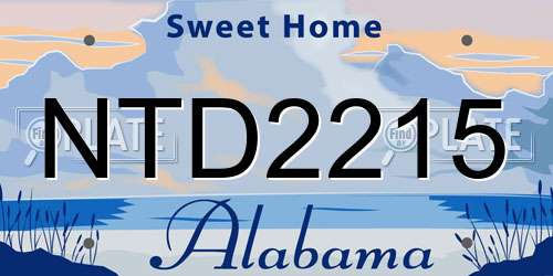 NTD2215 Alabama License Plate