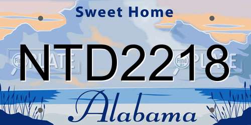 NTD2218 Alabama License Plate