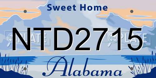 NTD2715 Alabama License Plate