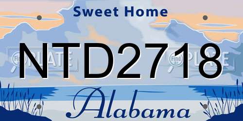 NTD2718 Alabama License Plate