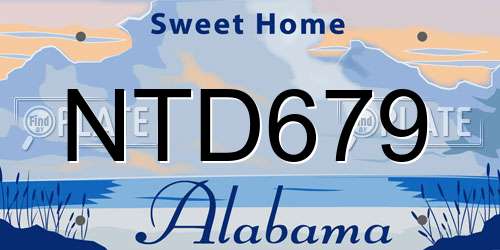 NTD679 Alabama License Plate
