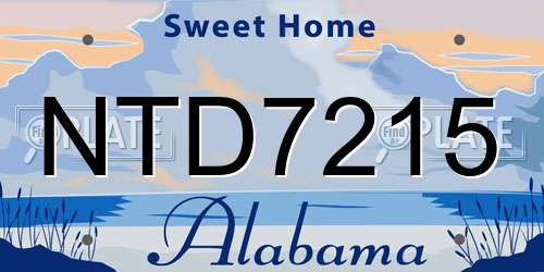 NTD7215 Alabama License Plate