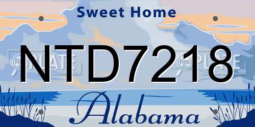 NTD7218 Alabama License Plate