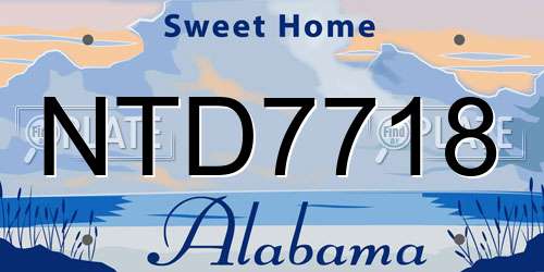 NTD7718 Alabama License Plate