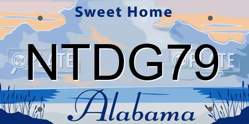 NTDG79 Alabama License Plate