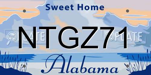 NTGZ71 Alabama License Plate