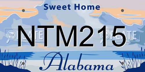 NTM215 Alabama License Plate