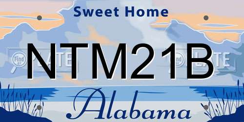 NTM21B Alabama License Plate