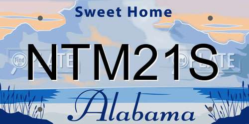 NTM21S Alabama License Plate