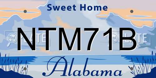 NTM71B Alabama License Plate