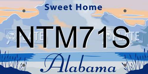 NTM71S Alabama License Plate