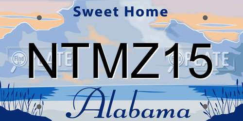 NTMZ15 Alabama License Plate