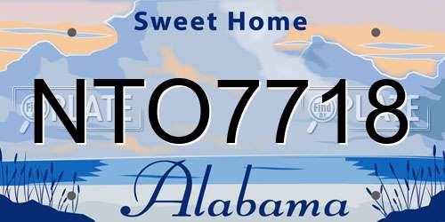 NTO7718 Alabama License Plate