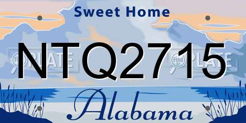 NTQ2715 Alabama License Plate