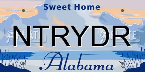 NTRYDR Alabama License Plate