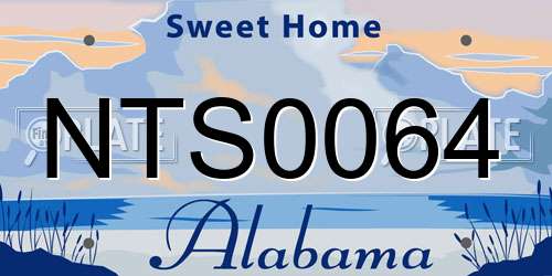 NTS0064 Alabama License Plate