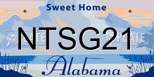 NTSG21 Alabama License Plate