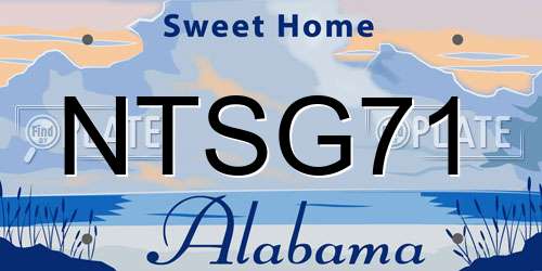 NTSG71 Alabama License Plate