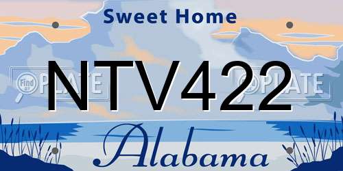 NTV422 Alabama License Plate