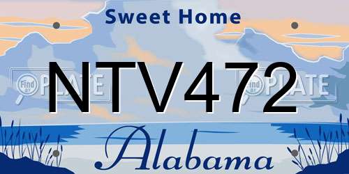 NTV472 Alabama License Plate