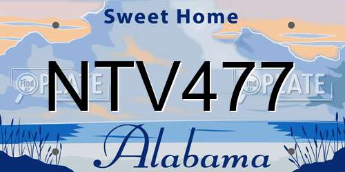 NTV477 Alabama License Plate