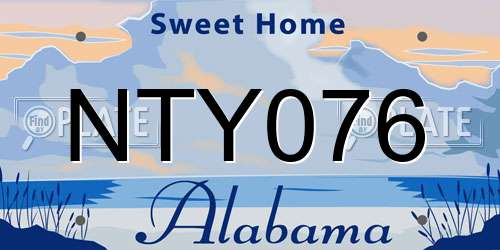NTY076 Alabama License Plate