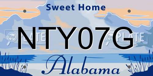 NTY07G Alabama License Plate