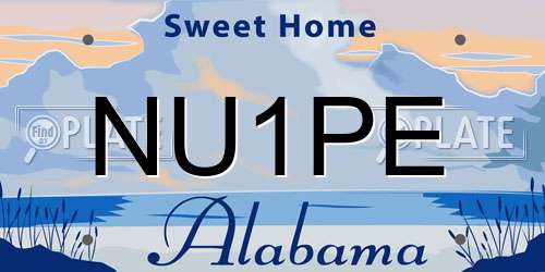 NU1PE Alabama License Plate