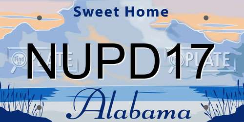 NUPD17 Alabama License Plate