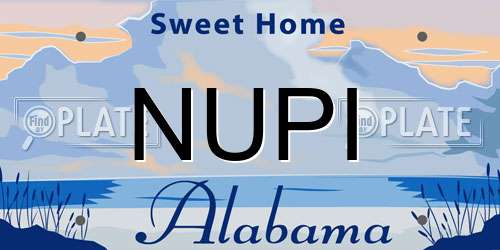 NUPI Alabama License Plate