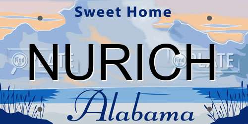 NURICH Alabama License Plate