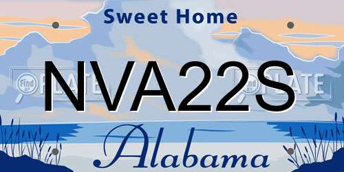 NVA22S Alabama License Plate