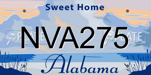 NVA275 Alabama License Plate
