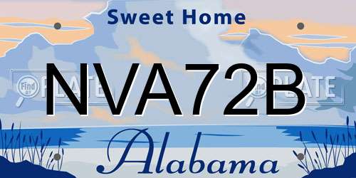 NVA72B Alabama License Plate