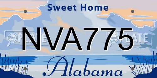 NVA775 Alabama License Plate
