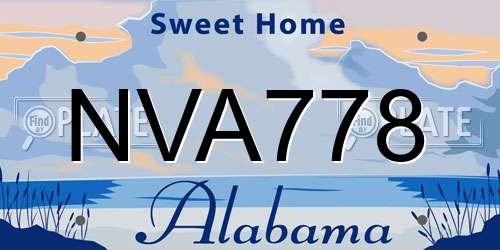 NVA778 Alabama License Plate