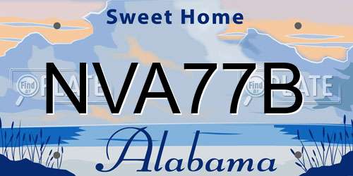 NVA77B Alabama License Plate