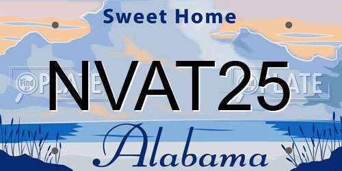NVAT25 Alabama License Plate
