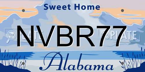 NVBR77 Alabama License Plate