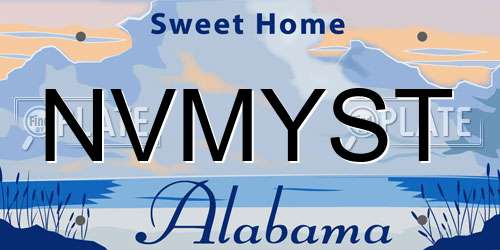 NVMYST Alabama License Plate