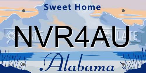 NVR4AU Alabama License Plate