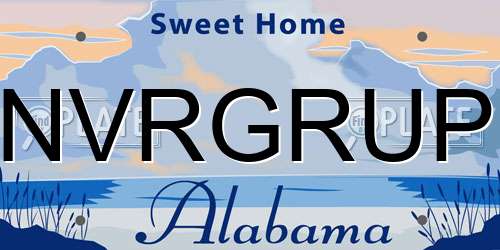 NVRGRUP Alabama License Plate