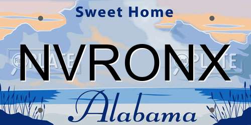 NVRONX Alabama License Plate