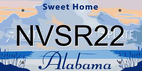 NVSR22 Alabama License Plate