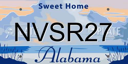 NVSR27 Alabama License Plate