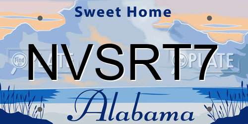 NVSRT7 Alabama License Plate