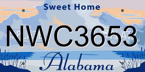 NWC3653 Alabama License Plate