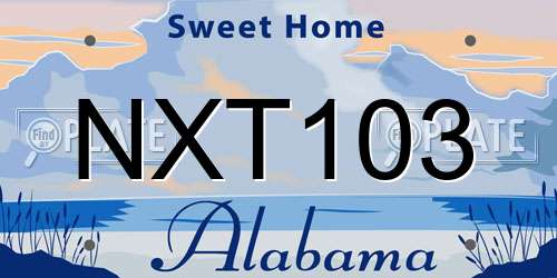 NXT103 Alabama License Plate